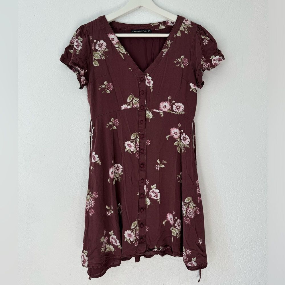 Abercrombie & Fitch Red Puff Sleeve Mini Sundress